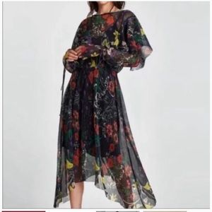Zara metallic floral dress
